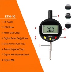 Loyka 5310-10 Dijital Komparatör Saati | 0.001 MM