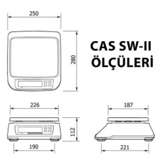 CAS SW II Dijital Hassas Terazi Hassasiyet: 1 gr. Max: 15kg