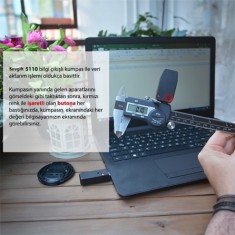 Loyka B5110-150 Bilgi Çıkışlı Dijital Kumpas 0-150mm (IP54 Korumalı)