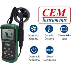 Cem DT 618 Rüzgar Hızı ve Sıcaklık Ölçer Anemometre