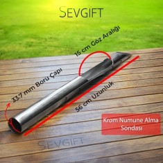 Çuval Sondası Krom 1 Gözlü 56 Cm | Paslanmaz Krom Profesyonel Numune Alma Aparatı