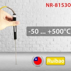 NR 81530B K Tipi 17 CM Standart Düz Uçlu Sıcaklık Ölçer Prob -50°C +500°C
