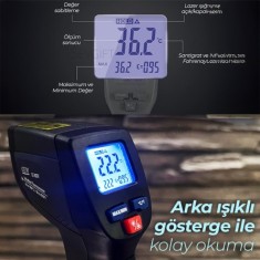 Cem DT-820V Lazerli Sıcaklık Ölçer 500°C