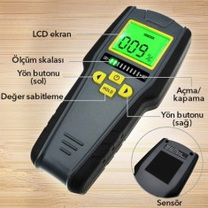 KC-318 Manyetik Ahşap, Beton, Yüzey ve Alçıpan Nem Ölçer