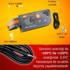 AZ 88164 Kablolu Sıcaklık Kayıt Cihazı | Soğuk Ölçümleri İçin -100°C