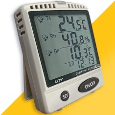 AZ 87791 Alarmlı Sıcaklık ve Nem Ölçer | Dewpoint Göstergeli 