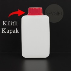 HDPE Plastik Kare Numune Saklama Şişesi 500 ML Kırmızı Kapaklı | Kimyasala Dayanıklı (100'lü Paket)