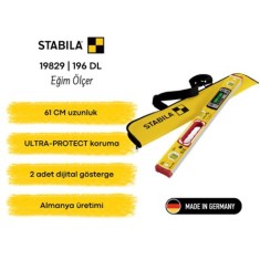 Stabila 19829 TECH 196 DL Elektronik Eğim Ölçer Su Terazisi 61cm