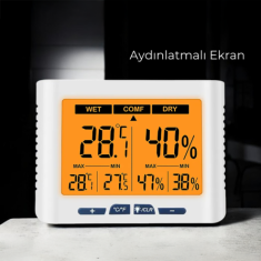 Loyka DTH-150 Geniş Ekranlı Sıcaklık Nem Ölçer | Kalibrasyon Ayarlı