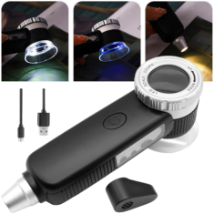 30X Ayarlanabilir Çoklu Işıklı USB Şarjlı El Büyüteci ST-8029