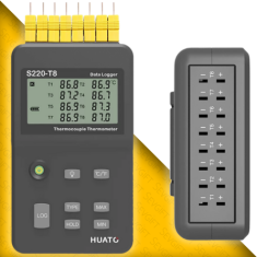 Huato S220-T8 K Tipi Termokupl Okuyucu ve Sıcaklık Datalogger | 8 Kanallı