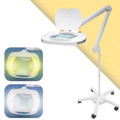 6030 Sarı ve Beyaz Işıklı Geniş Mercekli Ayaklı Büyüteç