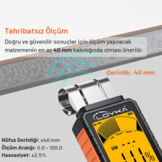TR-300 Ahşap ve Yapı Malzemesi Nem Ölçer | Kumaş, Kıyafet, Halı, Deri ve Kağıt Nem Ölçer