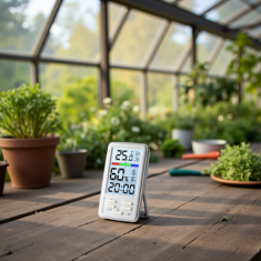 Loyka D7 Sıcaklık ve Nem Ölçer | Saat Göstergesi | Arka Işıklı Ekran