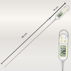 KT1500 Uzun Problu Geniş Ekranlı Termometre | 46cm | 500°C