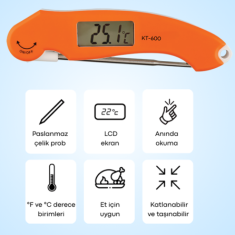 KT-600 Katlanır Problu Mutfak Termometresi