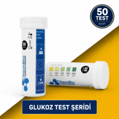 Glikoz Test Şeridi | Glucose Test Strips | Su Analiz Test Kağıdı | 50 Test
