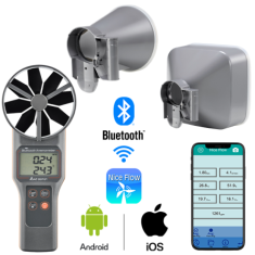 Bluetoothlu Anemometre Ölçüm Hunili Set | Hava Debisi ve Menfez Ölçüm Cihazı | AZ89191 