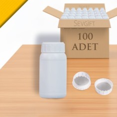 HDPE Plastik Numune Saklama Şişesi 250 ML Geniş Boyunlu | Gıda Uyumlu | Kimyasala Dayanıklı (100'lü Paket)