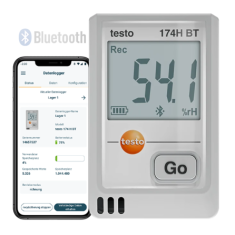 Testo 174H BT Bluetooth Sıcaklık & Nem Datalogger | Akıllı Veri Kayıt Cihazı (16.000 Kayıt)