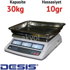 Desis ATP Fiyat Hesaplamalı Terazi - Hassasiyet: 10 gr. Max: 30 kg.