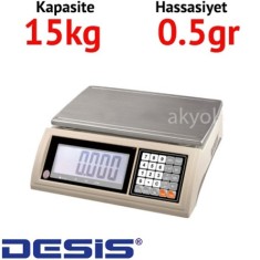 Desis JW Dijital Hassas Terazi - Hassasiyet: 0,5 gr. Max: 15 kg.