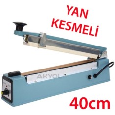 FS 400CY 40CM Yan Kesmeli Poşet Yapıştırma Makinesi (Alüminyum Gövde)
