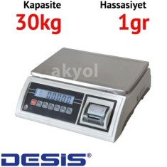 Desis JWP Fiş Çıkartabilen Terazi - Hassasiyet: 1 gr. Max: 30 kg.