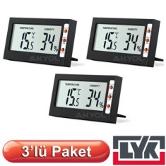 3 Adet | LYK STH Mini Sıcaklık ve Nem Ölçer