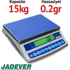 Jadever JWO-15 Dijital Hassas Terazi - Hassasiyet: 0.2 gr. Max: 15 kg.