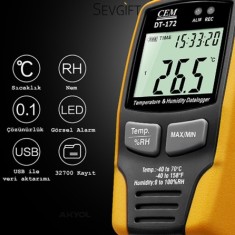 Cem DT-172 Sıcaklık ve Nem Kayıt Cihazı