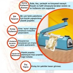 PFS 200C 20CM Yan Kesmeli Poşet Yapıştırma Makinesi (Alüminyum Gövde)